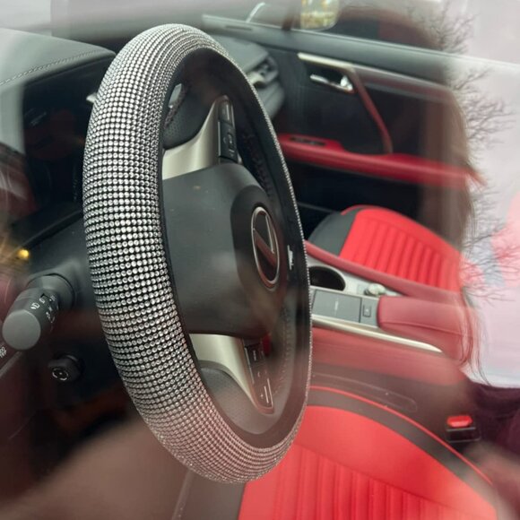 Crystal Steering Wheel Covers Rhinestone Bling Diamond Car Accessories Gift - Picture 3 of 4